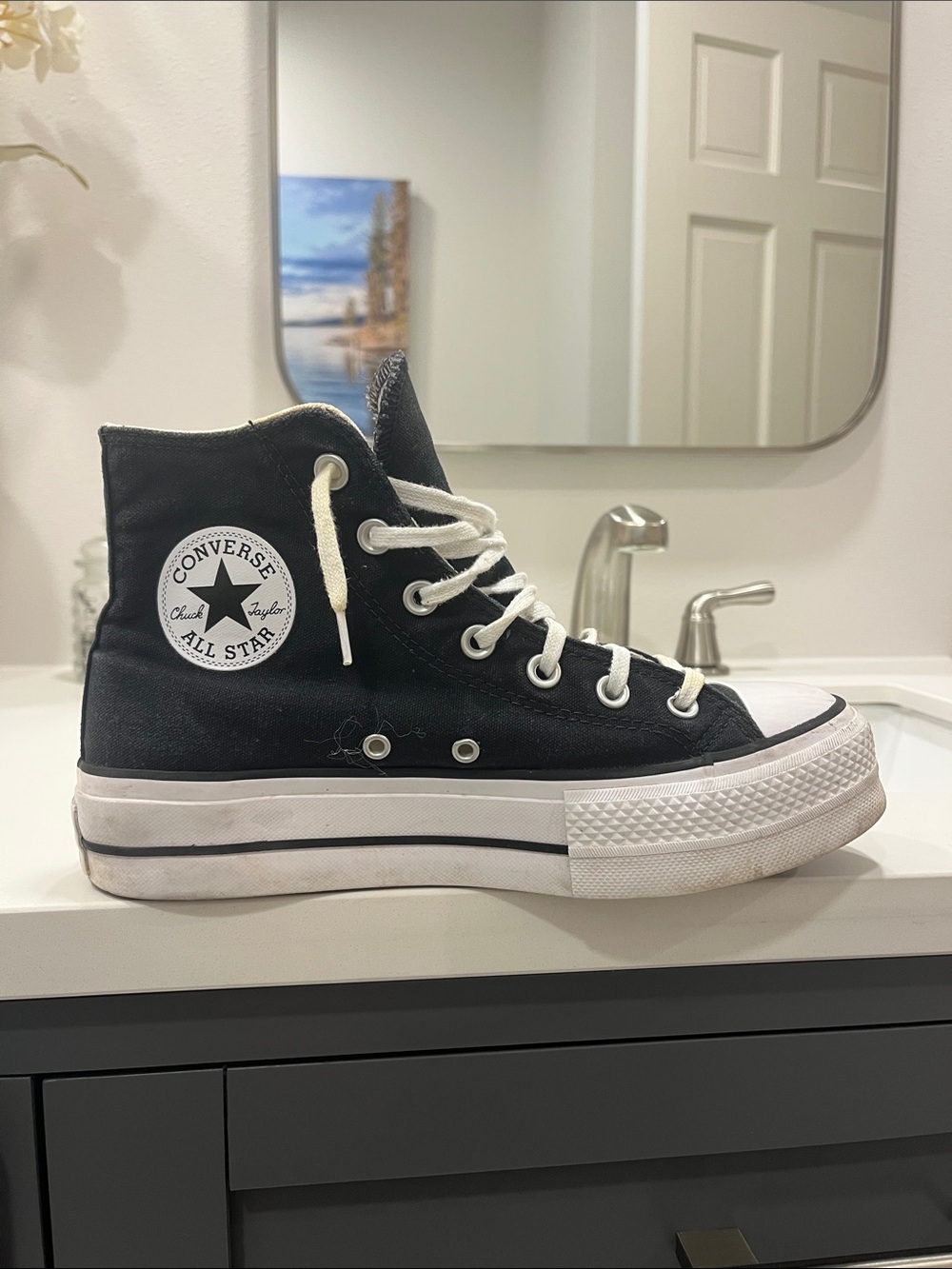 Converse Black High-Top Sneakers with White Trim
